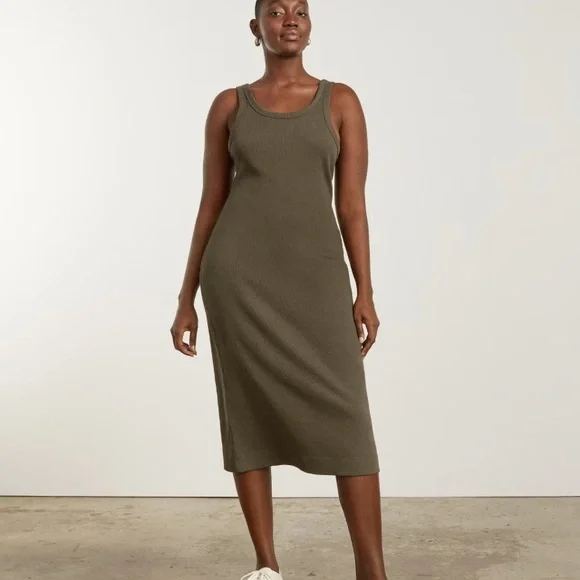 everlane brown dress Everlane Mini Shift Dress, Stretch Linen, Dark Brown, Size 14